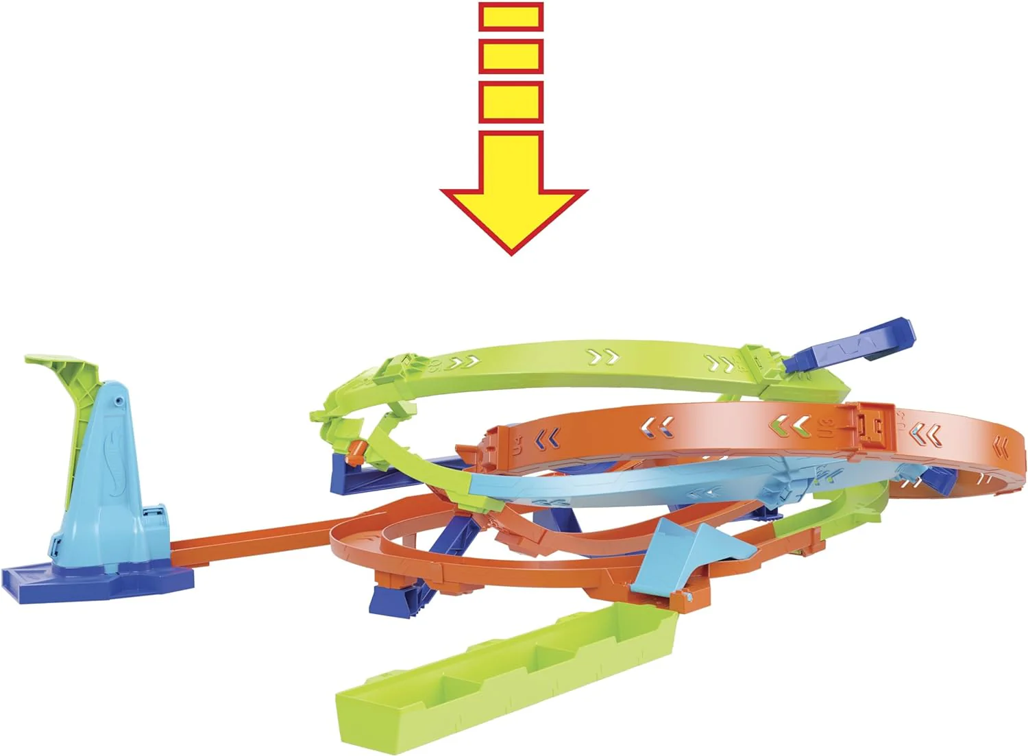 Hot Wheels Action Loop Cyclone Challenge Track Set with 1:64 Scale HTK16 - Image 5