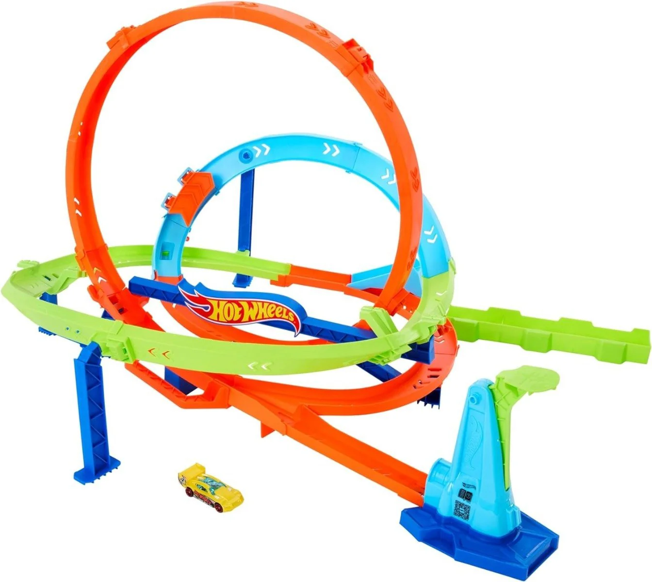Hot Wheels Action Loop Cyclone Challenge Track Set with 1:64 Scale HTK16 - Image 7