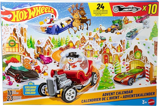 Hot Wheels Advent Calendar And Cars Playset JCB47