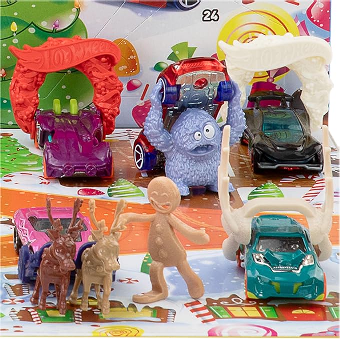 Hot Wheels Advent Calendar And Cars Playset JCB47 - Image 2