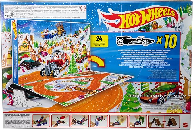 Hot Wheels Advent Calendar And Cars Playset JCB47 - Image 7