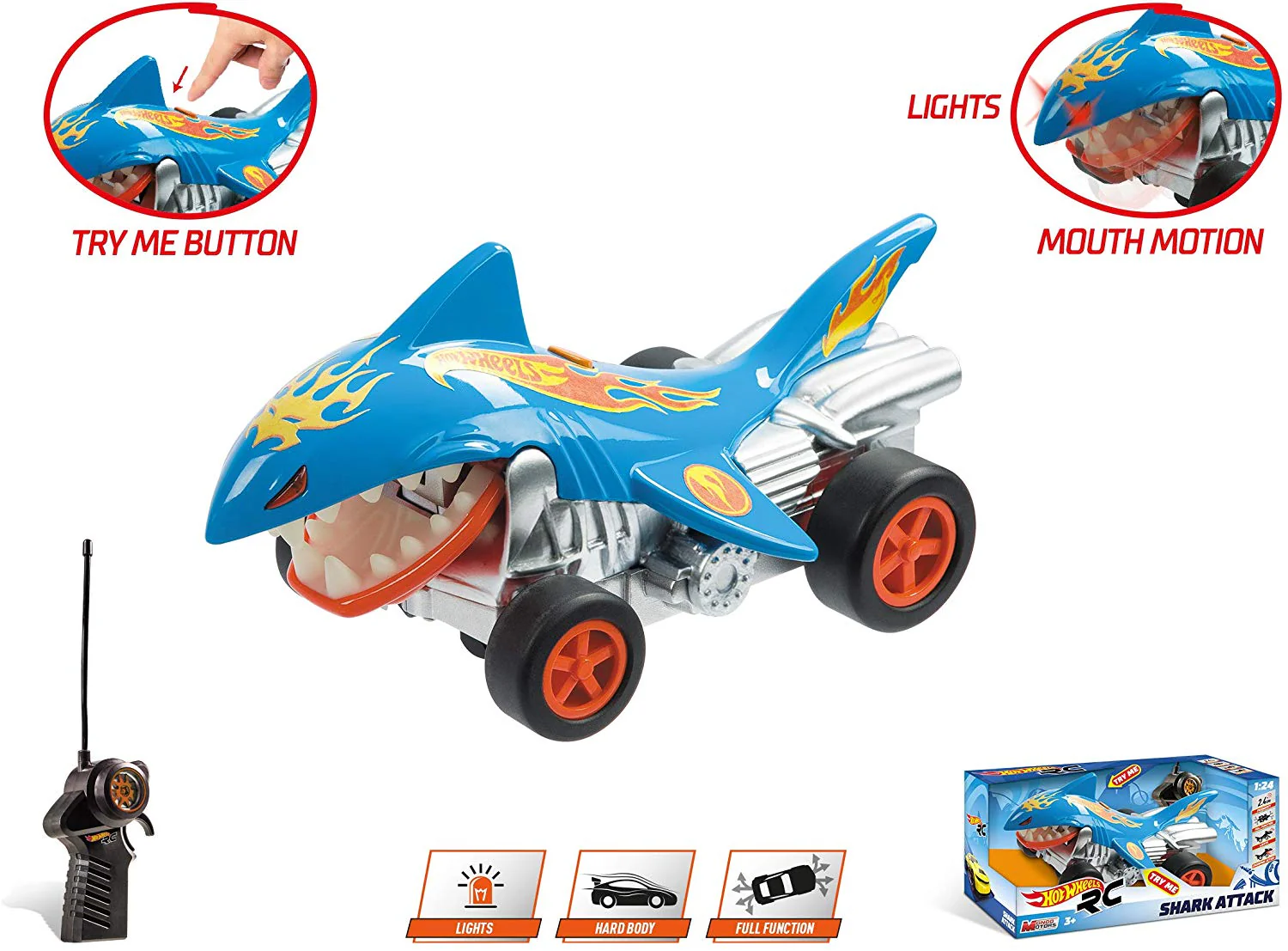 Hot Wheels Auto RC Creatures Shark Attack 63504 - Image 3