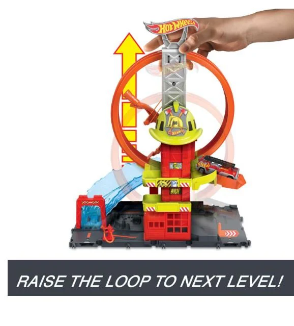 Hot Wheels City Super Loop Fire Station Playset, Track Set With 1 Toy Car - Image 4