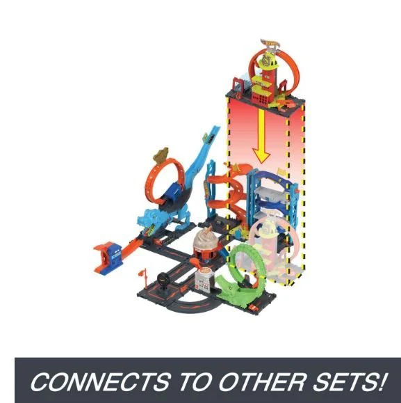 Hot Wheels City Super Loop Fire Station Playset, Track Set With 1 Toy Car - Image 7