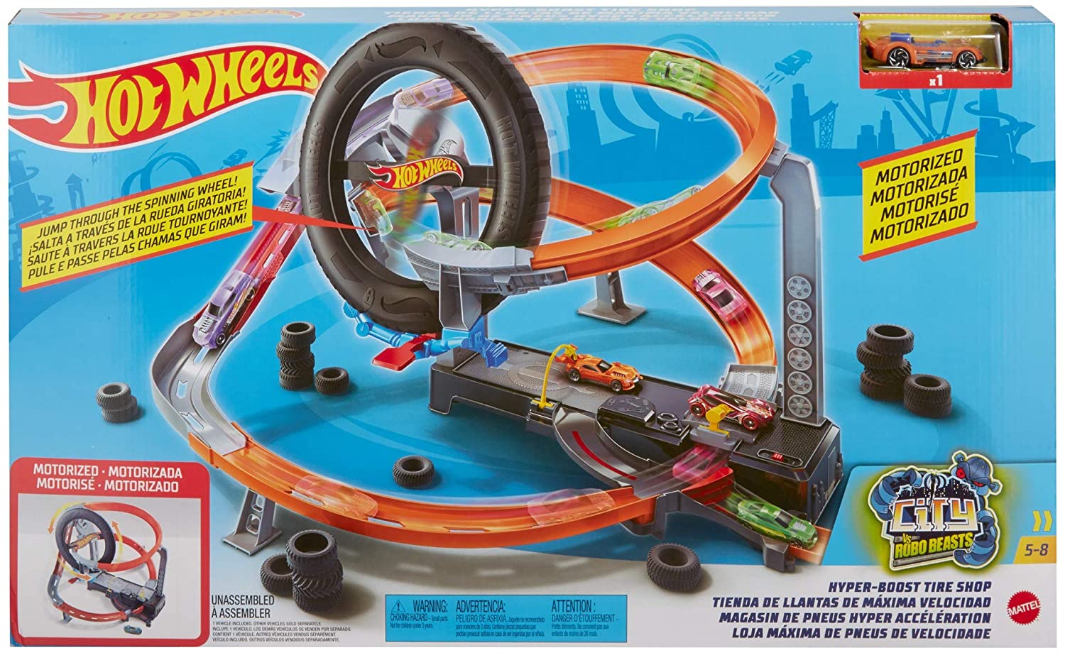 Hot Wheels Hyper-Boost Tire Shop Playset GJL16 - Image 7