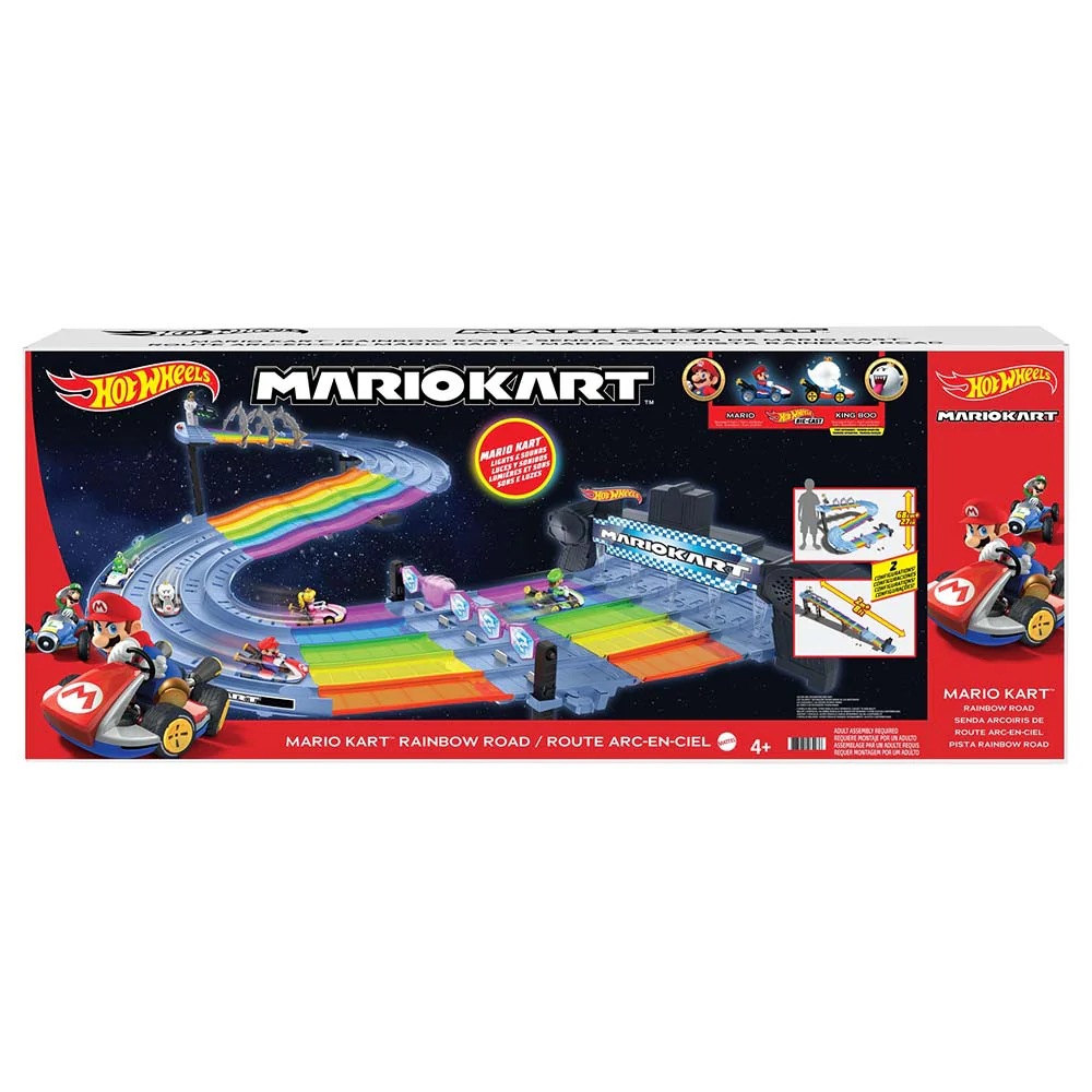 Hot Wheels Mario Kart Rainbow Road Raceway Track Set GXX41