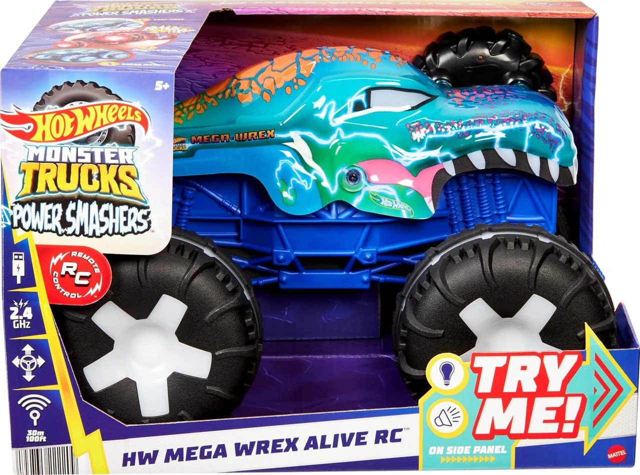 Hot Wheels Monster Truck Mega Wrex Alive 1:15 Scale RC Car JBD90