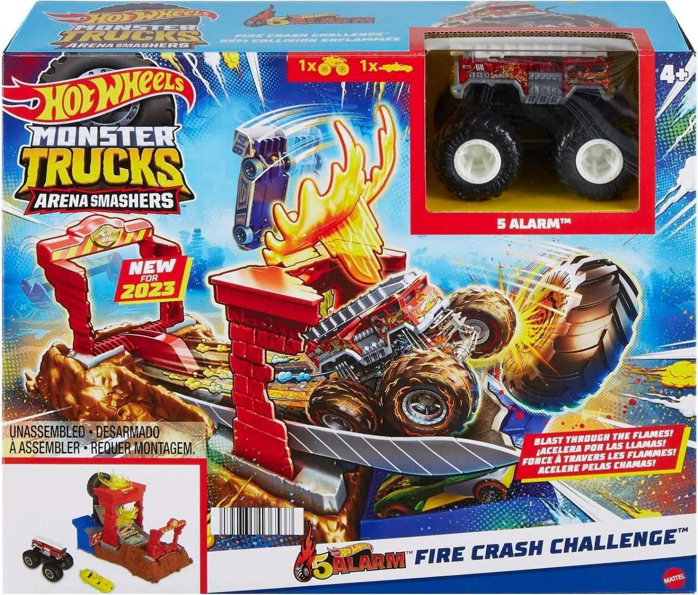 Hot Wheels Monster Trucks Arena Smashers - Fire Crash Challenge HNB90/HNB87
