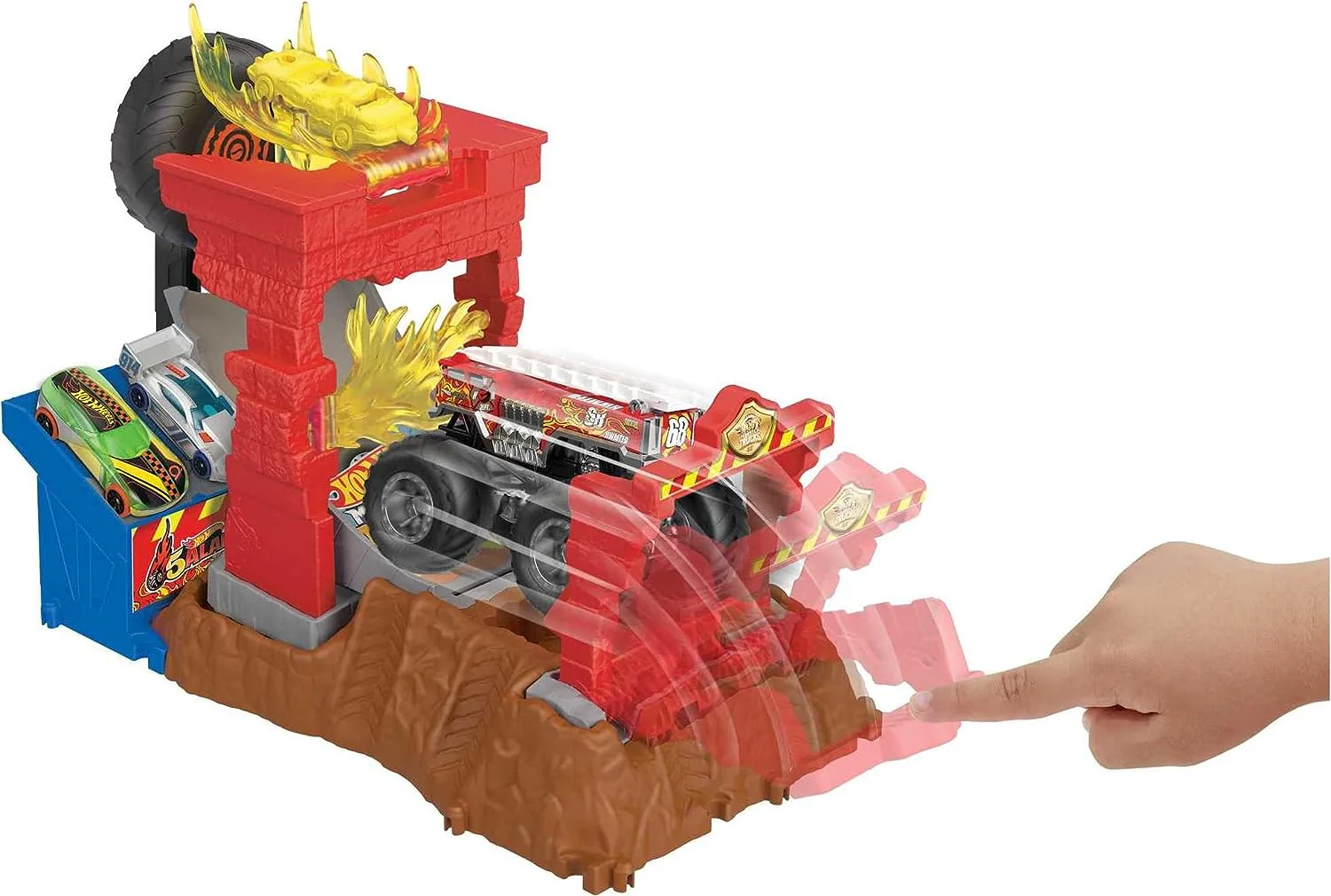 Hot Wheels Monster Trucks Arena Smashers - Fire Crash Challenge HNB90/HNB87 - Image 4
