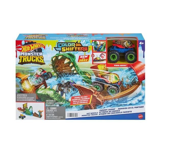 Hot Wheels Monster Trucks Color Shifters Swamp Chomp Playset HGV14 - Image 5