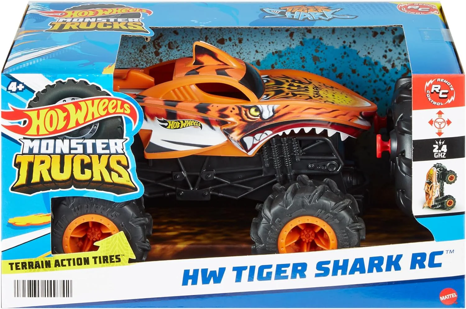Hot Wheels Monster Trucks Tiger Shark Vehicle 1:24 HNV03 - Image 4