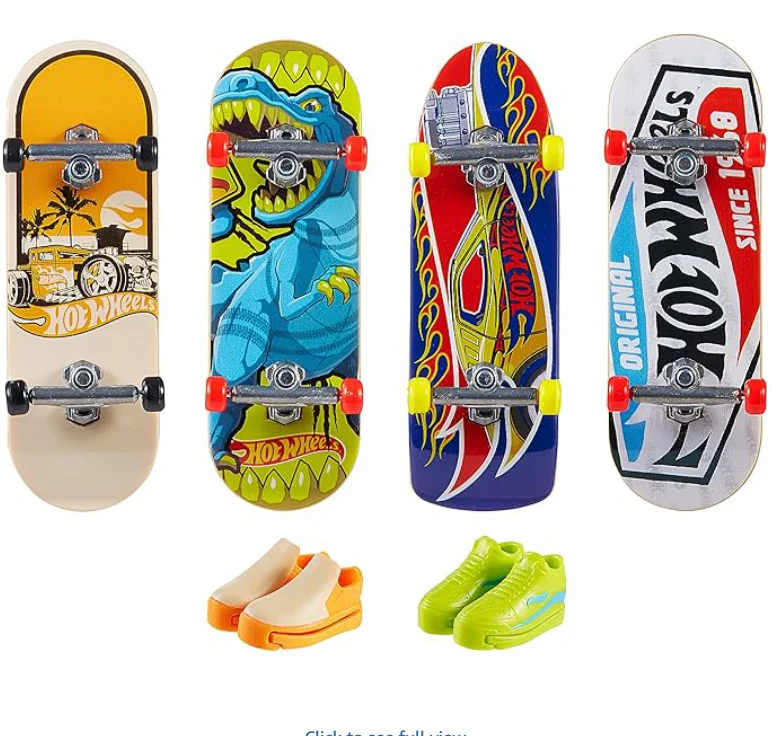 Hot Wheels Pack of 4 Skate Tony Hawk Fingerboard With Shoe HNG72/HGT84 - Image 3