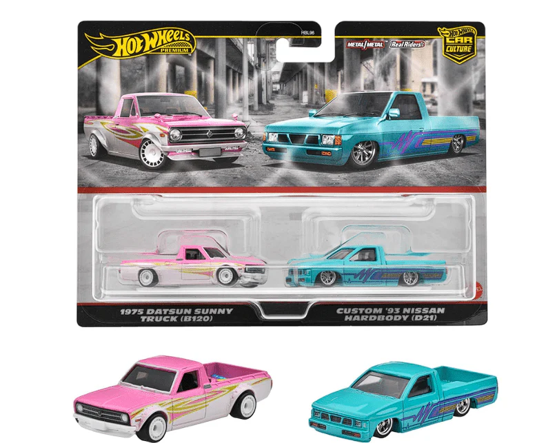 Hot Wheels Premium Car Culture Pack of 2 - Datsun Sunny Truck & Custom Nissan Hard Body HBL96/HRR78 - Image 2
