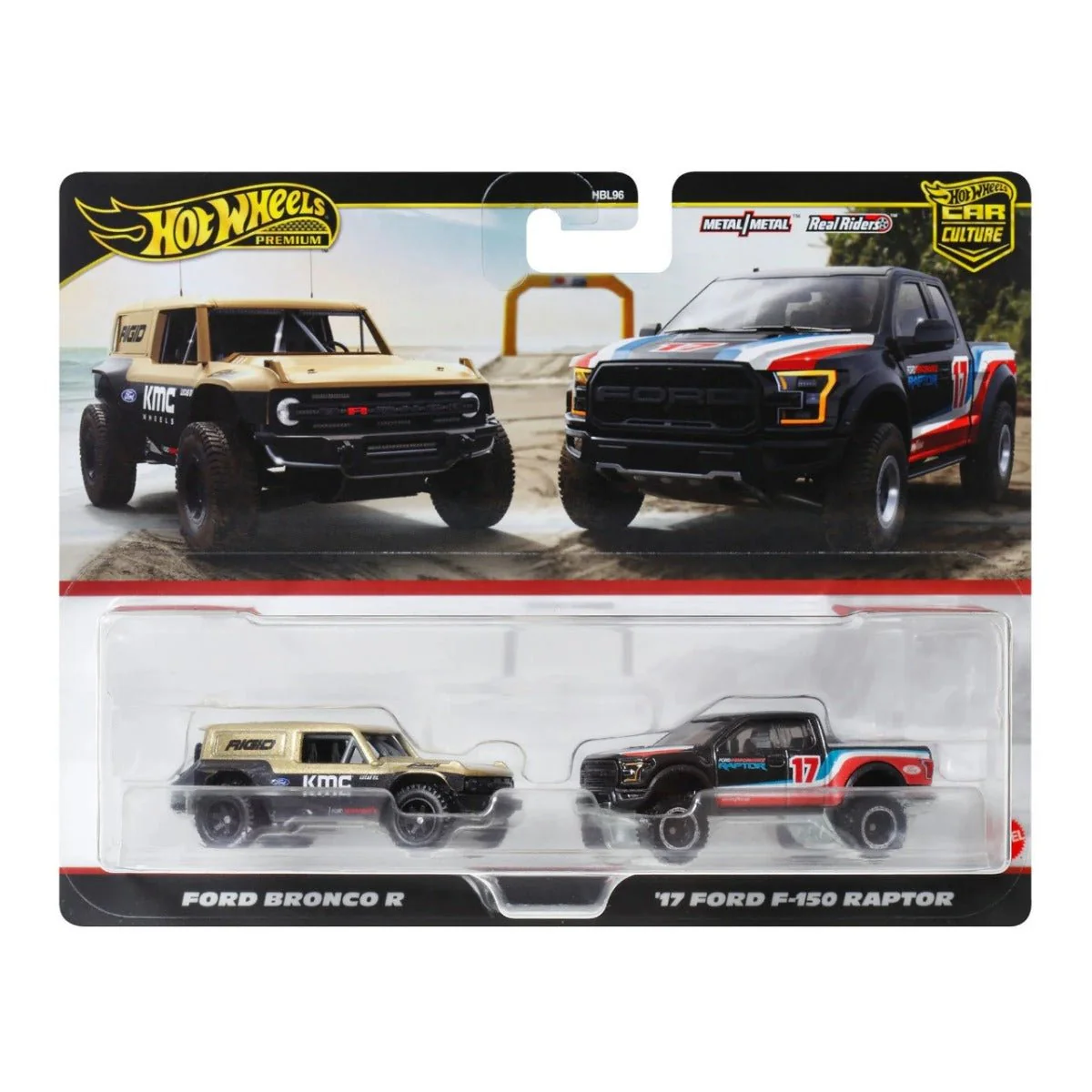 Hot Wheels Premium Car Culture Pack of 2 - Ford Bronco R And '17 Ford F-150 Raptor HRR77/HBL96 - Image 2