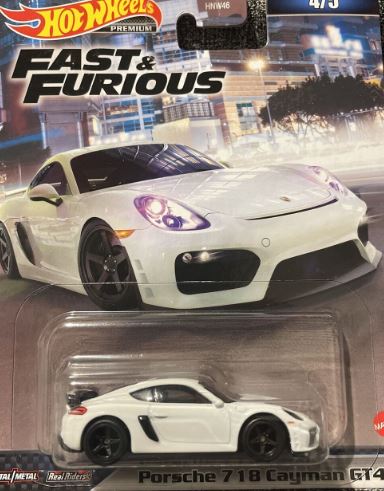 Hot Wheels Premium Fast & Furious - Porsche 718 Cayman GT4 Diecast