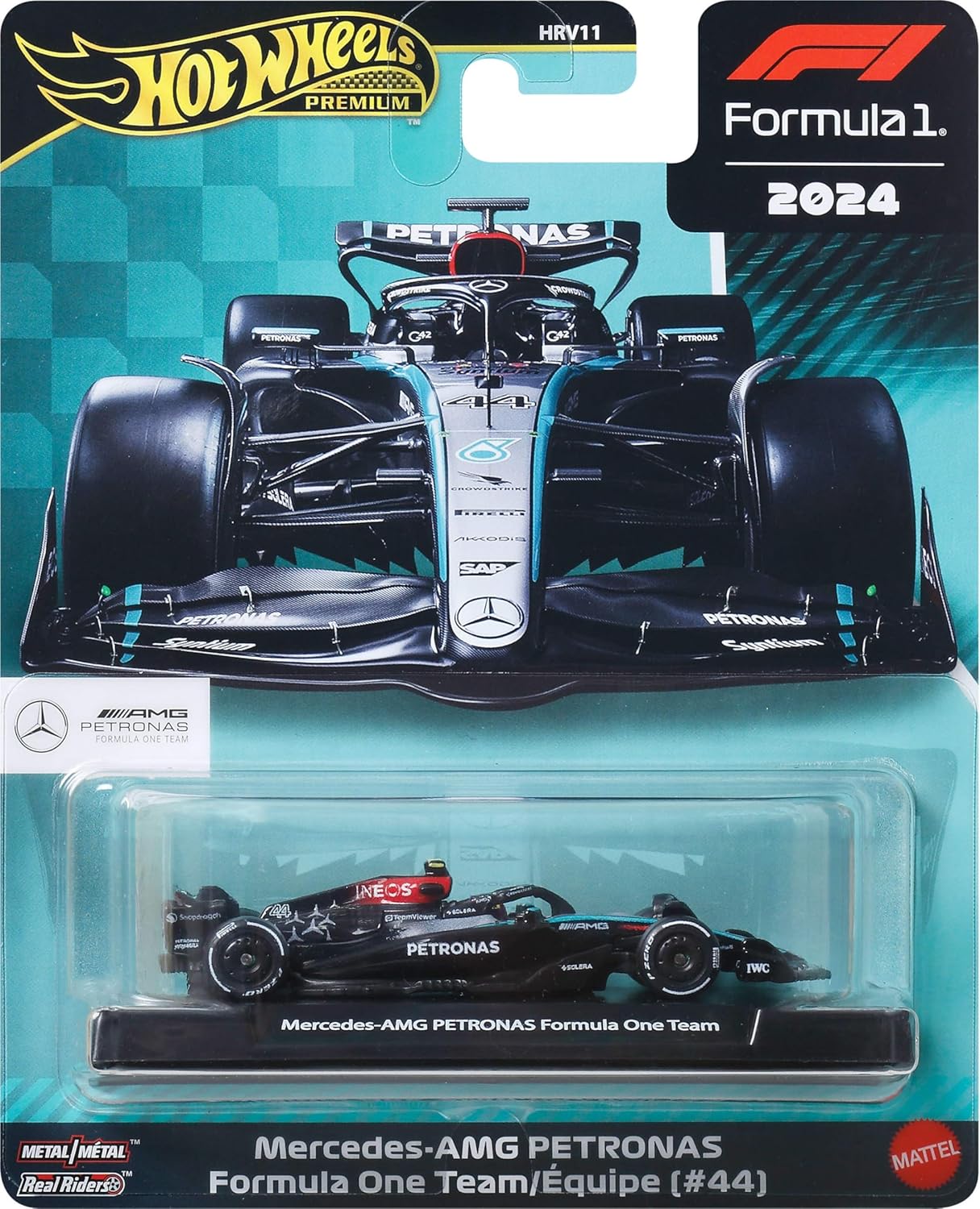 Hot Wheels Premium Race Mercedes-Benz 2024 Lewis Hamilton JBM16 - Image 3
