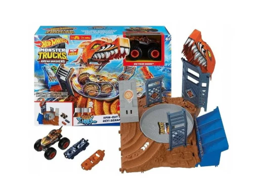 Hotwheels Monster Trucks Arena Smashers - Tiger Shark Spin-Out Challenge HNB93/HNB92