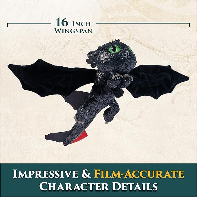 How To Train Your Dragon Feature Plush Toothless 12-Inch 6072913 - Image 7
