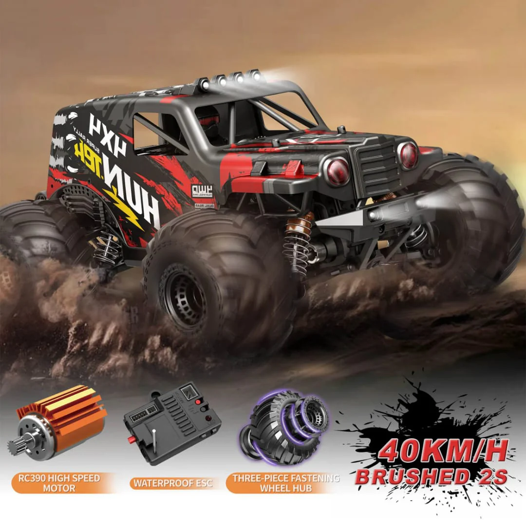 Polar Lights 4-WD Monster Truck RC Car Red 1:14 Scale HS14311 - Image 3