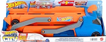 [HYT83] Hot Wheels City Speed Track Transporter Playset – 1:64 Scale Vehicles – Mattel - Image 2