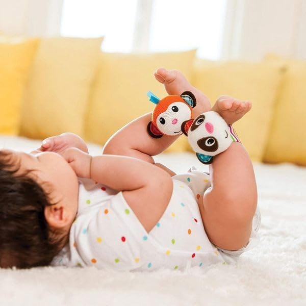 Infantino Wrist Rattles Monkey/Panda IN206892 - Image 3