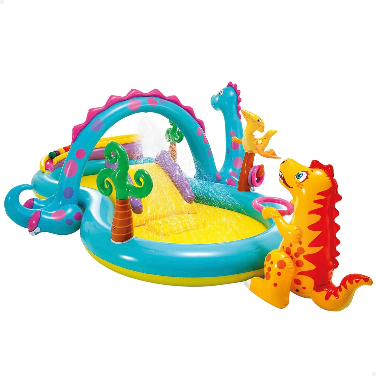 Intex Dinoland Inflatable Play Center – Dinosaur-Themed Water Pool with Slide & Sprayer (Model 57135)