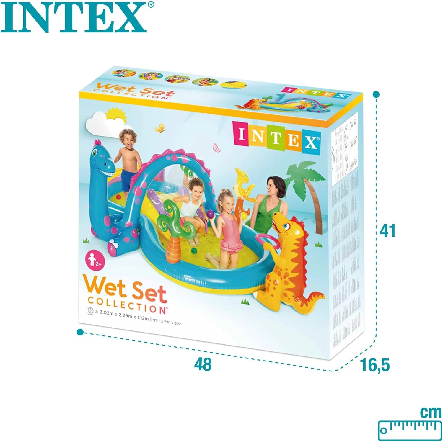 Intex Dinoland Inflatable Play Center – Dinosaur-Themed Water Pool with Slide & Sprayer (Model 57135) - Image 3