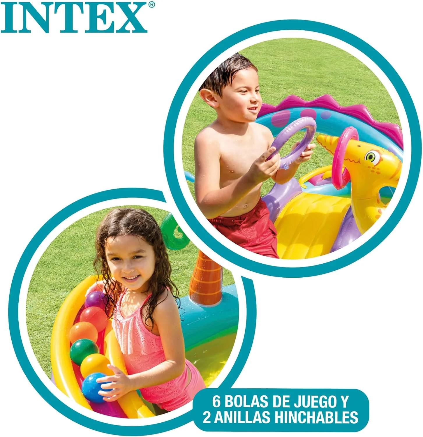 Intex Dinoland Inflatable Play Center – Dinosaur-Themed Water Pool with Slide & Sprayer (Model 57135) - Image 5