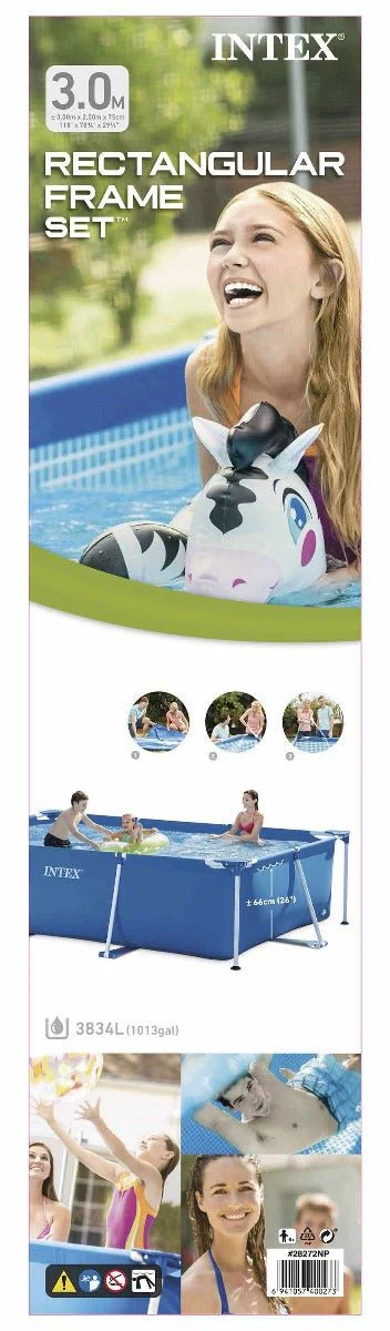 Intex Frame Above Ground Pool Rectangular 3.00mx2.00mx75cm 28272 - Image 2