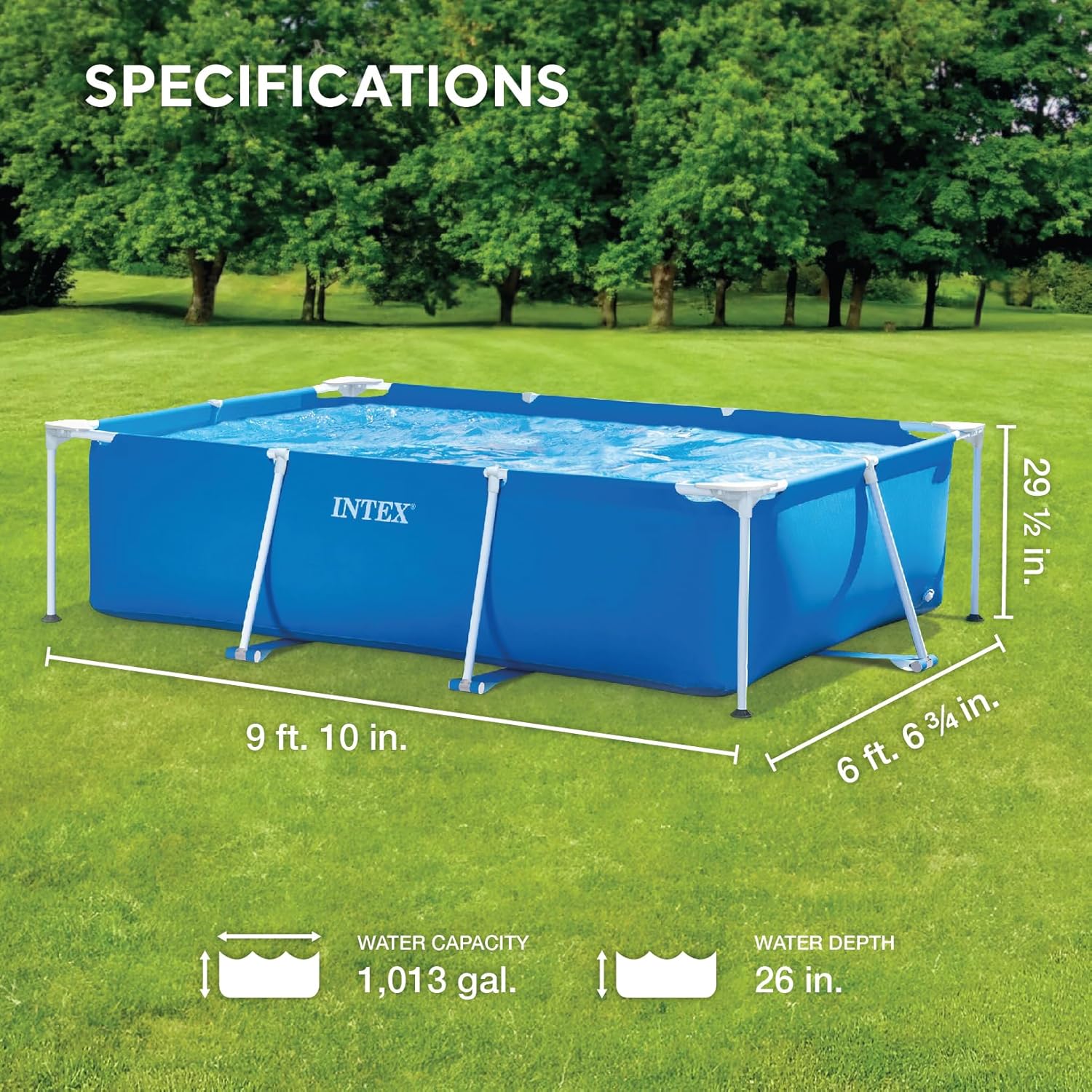 Intex Frame Above Ground Pool Rectangular 3.00mx2.00mx75cm 28272 - Image 3