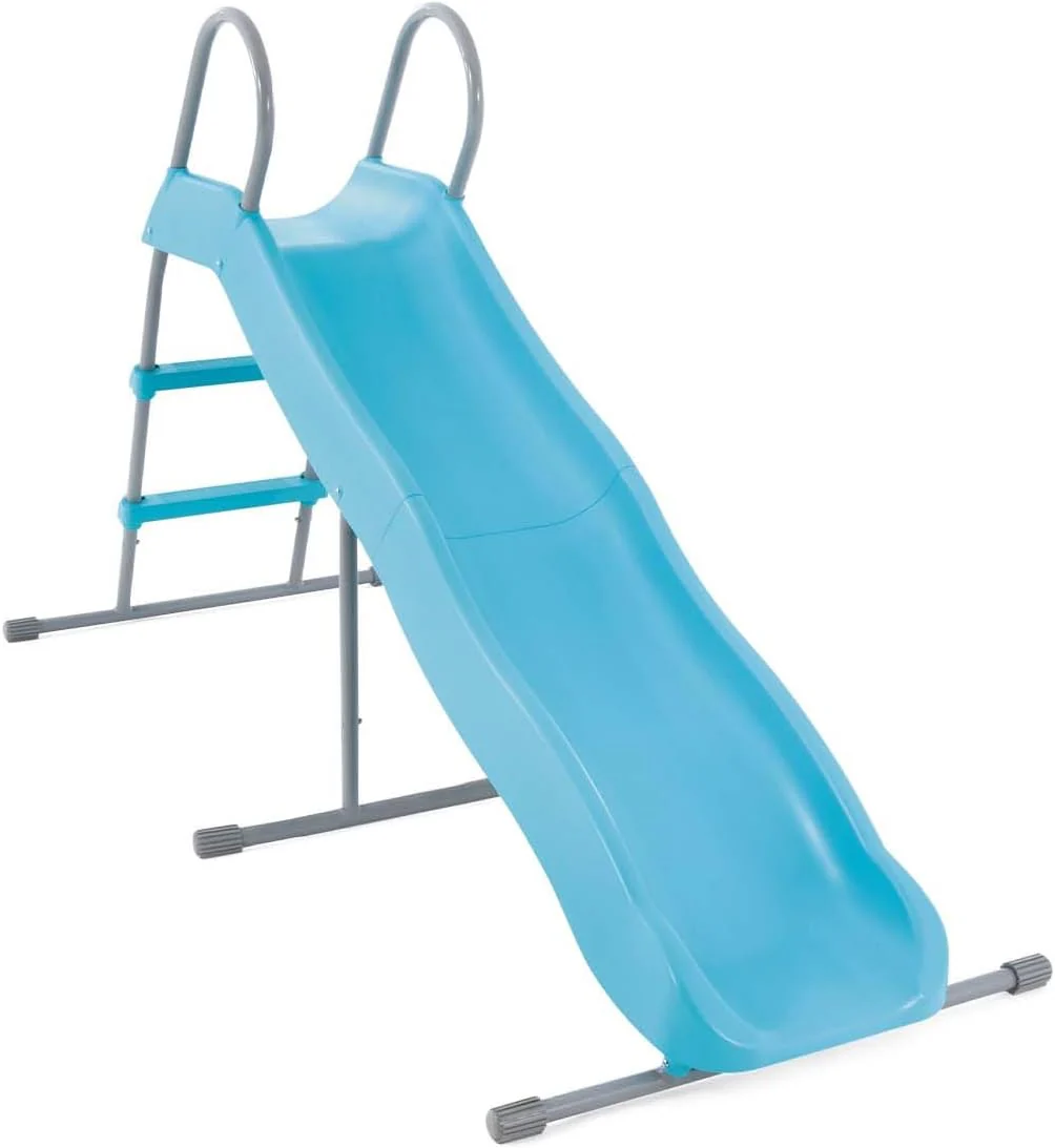 Intex Freestanding Outdoor Slide Set – Light Blue, Alloy Steel Frame, for Kids Ages 3–10