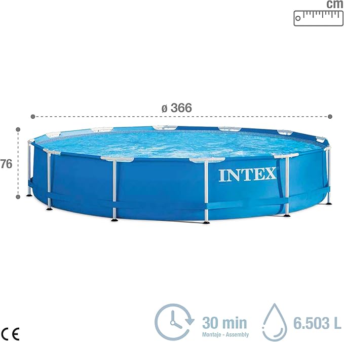 Intex Metal Frame Pool Set Round with Pump 12ft 3.66mx76cm 28212 - Image 2