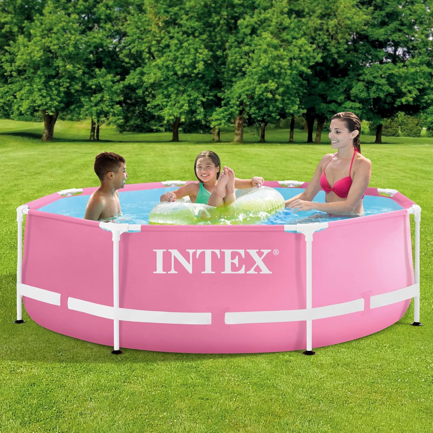 Intex Pink Metal Frame Round Pool Set 2.44mx76cm 28290 - Image 6