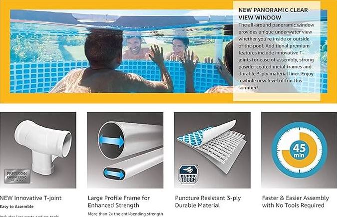 Intex Prism Frame Clearview Premium Round Pool Set 4.27mx1.07m - Image 4