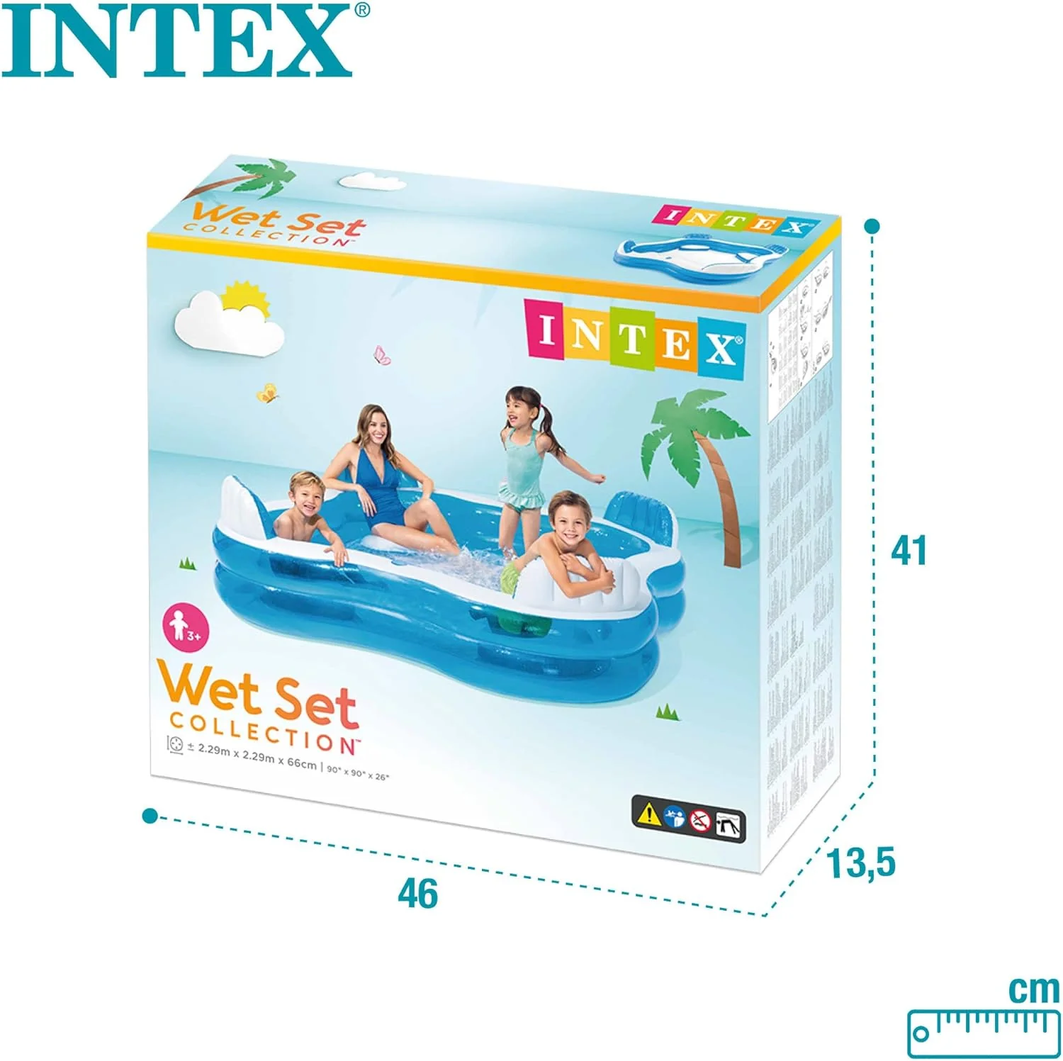 Intex Swim Center Family Lounge Pool 2.29mx2.29mx66cm 56475 - Image 3