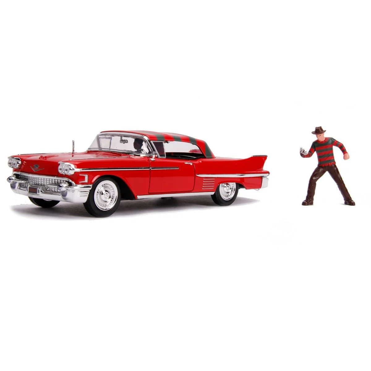 Jada 1958 Cadillac Series 62 with Freddy Krueger 1:24 253255004 - Image 2