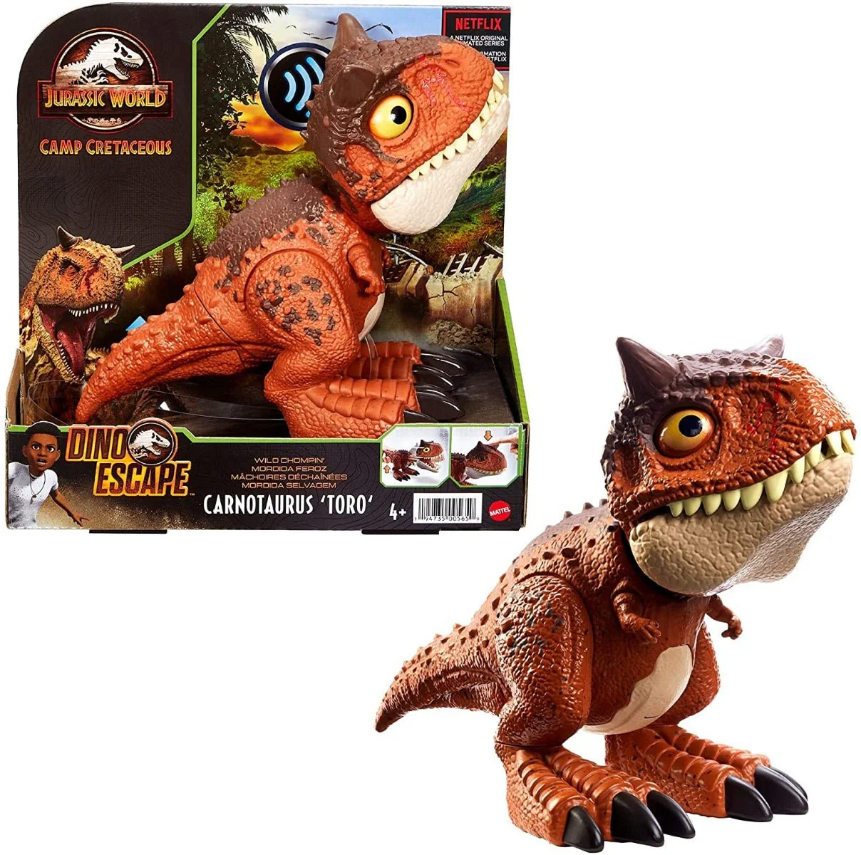Jurassic World Camp Cretaceous Carnotaurus Toro Dinosaur Action HBY84