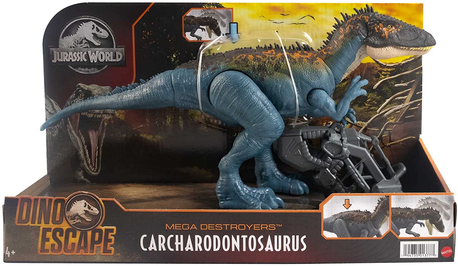Jurassic World Dino Escape Mega Destroyers Carcharodontosaurus Blue HCM04/GWD60 - Image 3