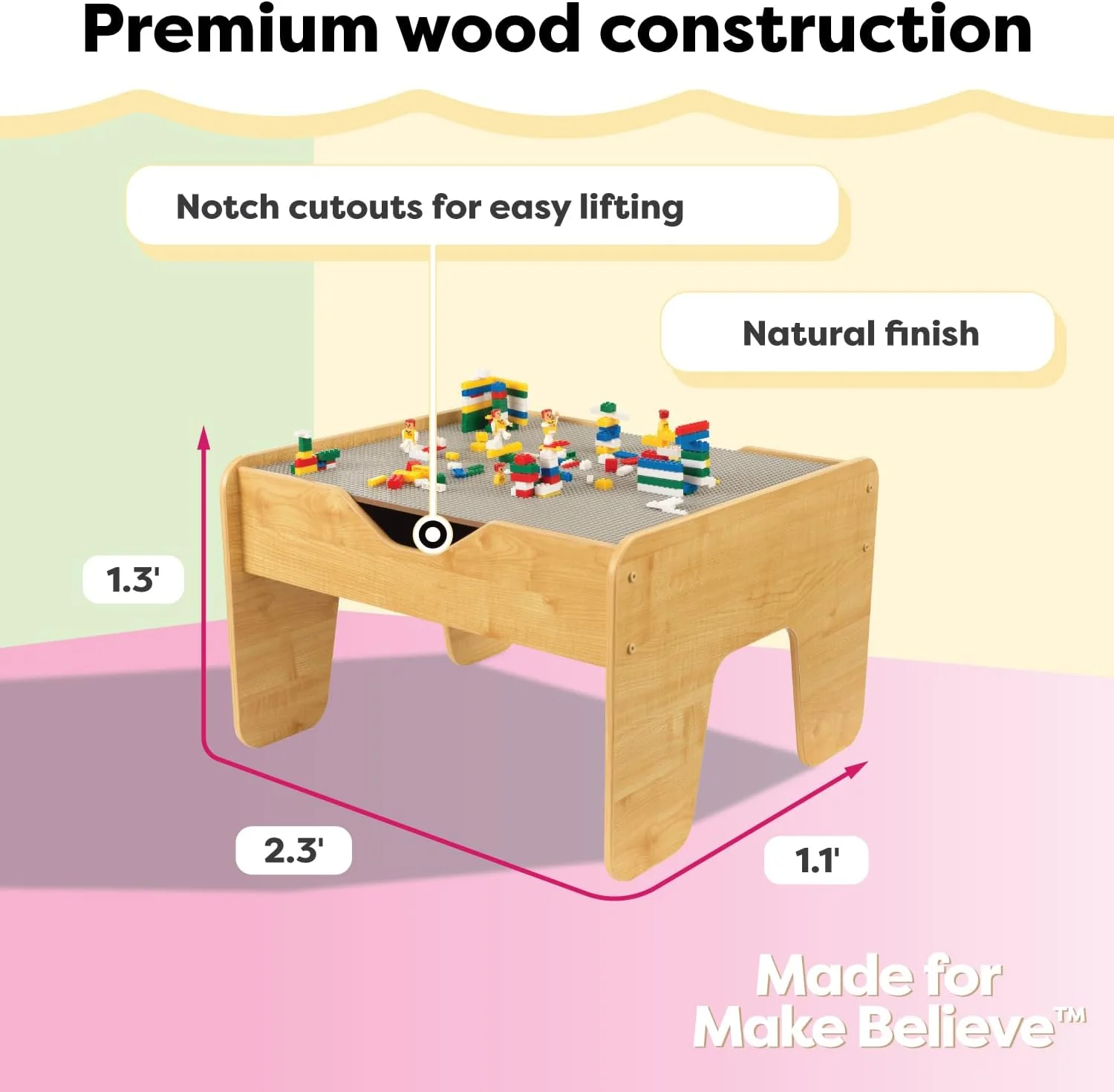 Kidkraft 2 in 1 Activity Table with Board Gray/Natural - Image 3