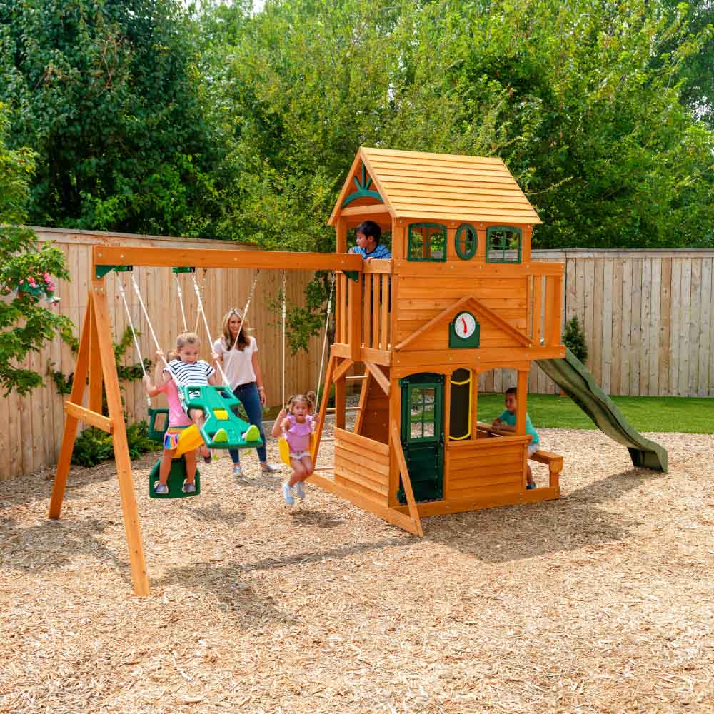 Kidkraft Ashberry Wooden Swing Set F23075 - Image 2