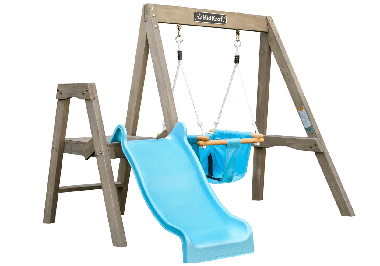 Kidkraft Boulder Bluff 2-in-1 Wooden Swing Set F29315