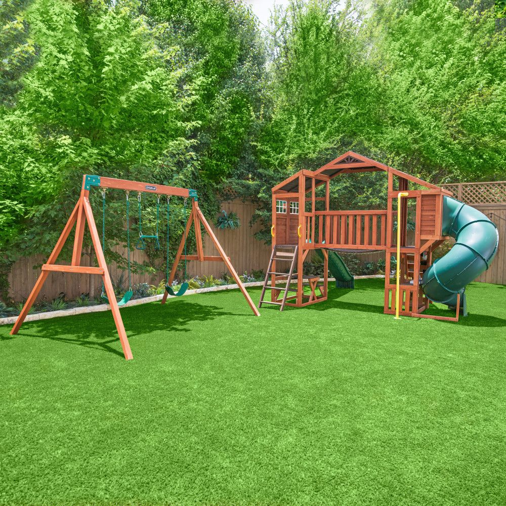 Kidkraft Boulder Bluff 2-in-1 Wooden Swing Set F29315 - Image 4