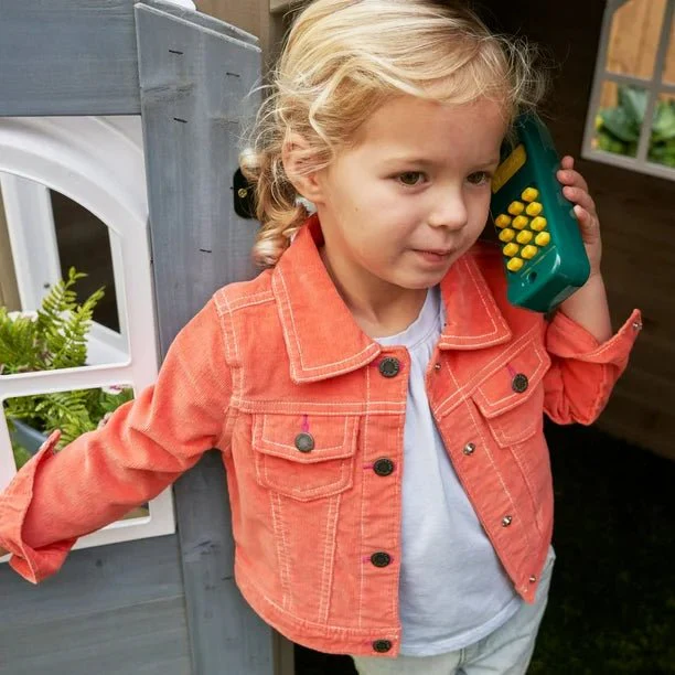 KidKraft Forestview II Wooden Outdoor Playhouse with Doorbell, Bench & Kitchen | Colorland Toys - Image 9