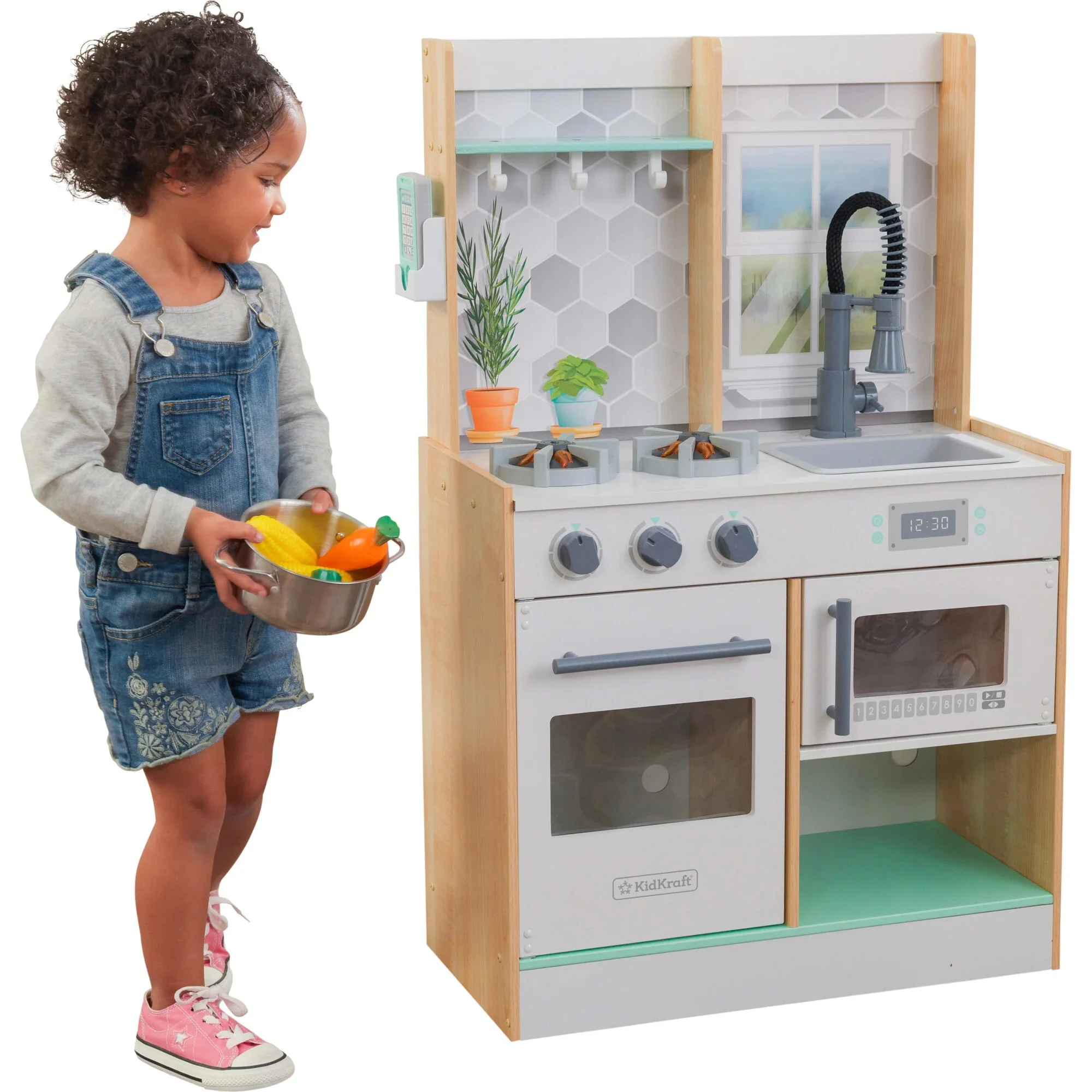 Kidkraft Let's Cook Wooden Play Kitchen - NATURAL COLOR - Image 2
