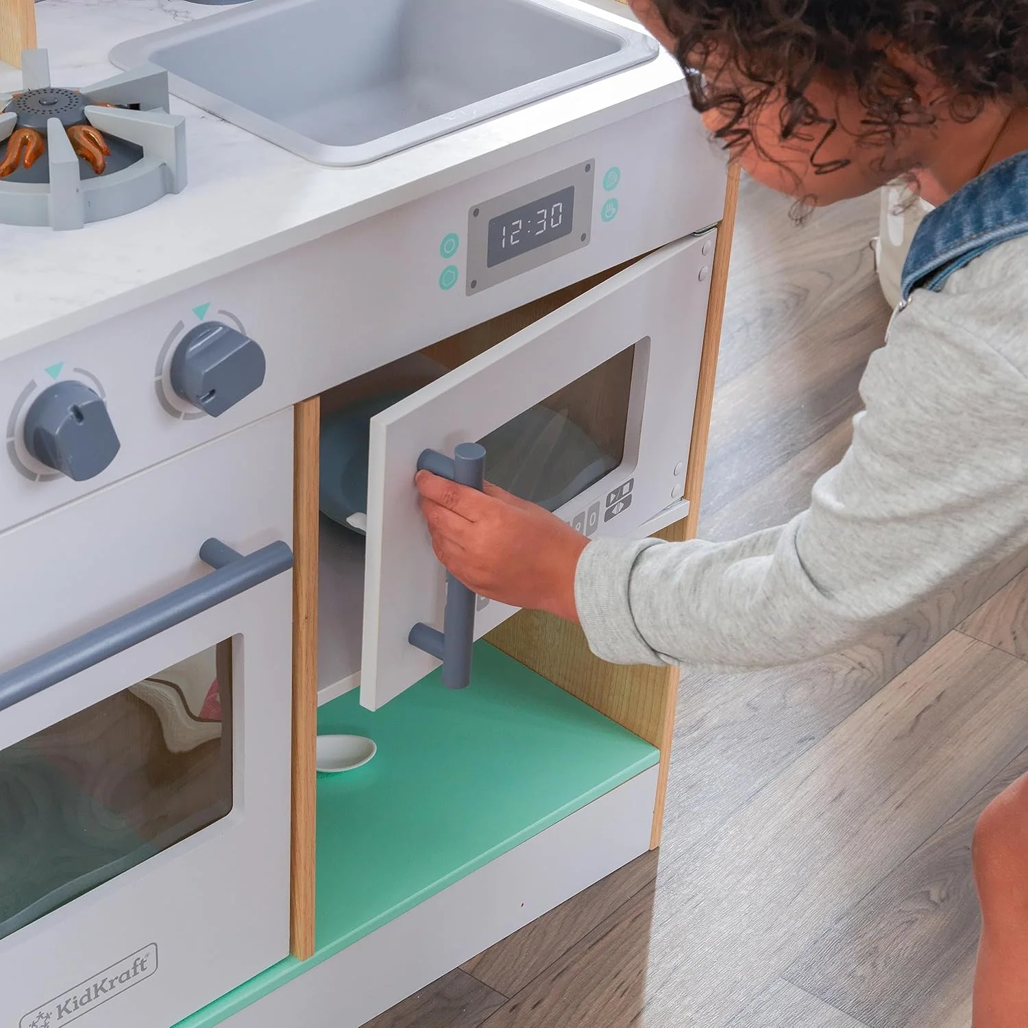 Kidkraft Let's Cook Wooden Play Kitchen - NATURAL COLOR - Image 5