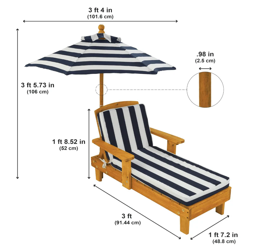 Kidkraft Outdoor Chaise w/ Umbrella 105 - Image 6