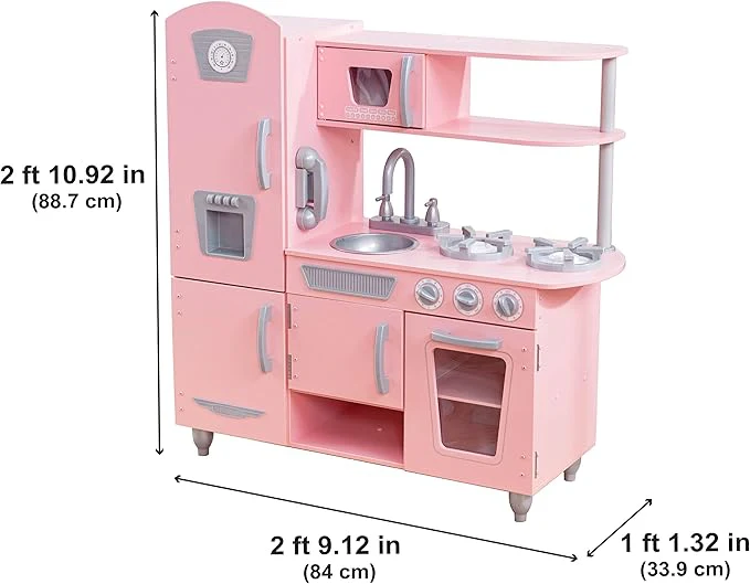 Kidkraft Vintage Play Kitchen Pink 53179 - Image 9