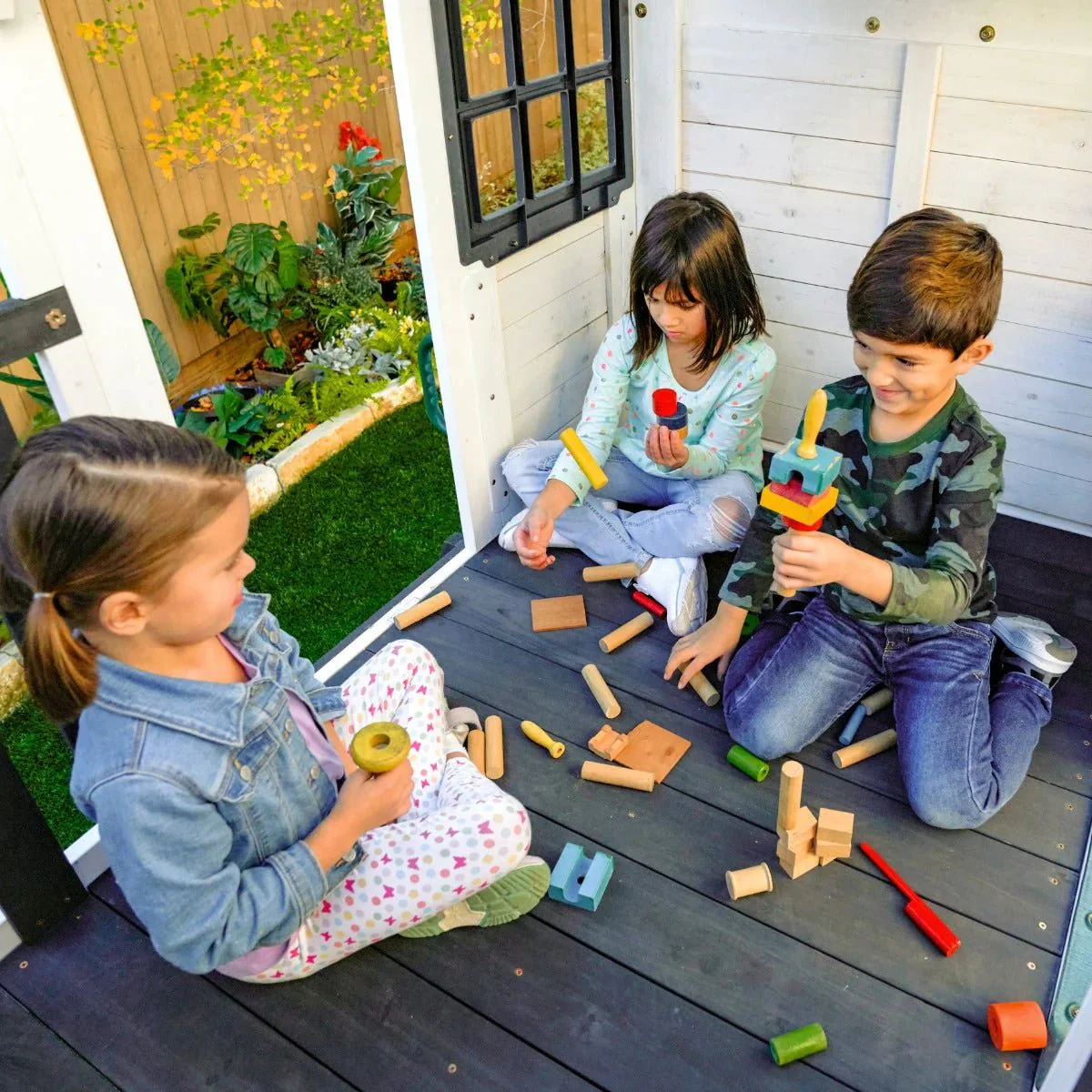 KidKraft Wrangler Way Swing Set – Wooden Playhouse & Slides - Image 11