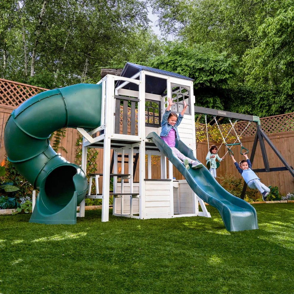 KidKraft Wrangler Way Swing Set – Wooden Playhouse & Slides - Image 13