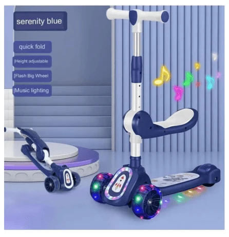 Kids 3-Wheeled Scooter with Lights Blue 103-49